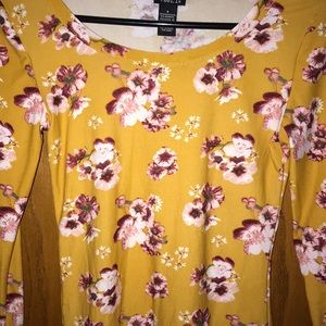 Yellow floral print shirt